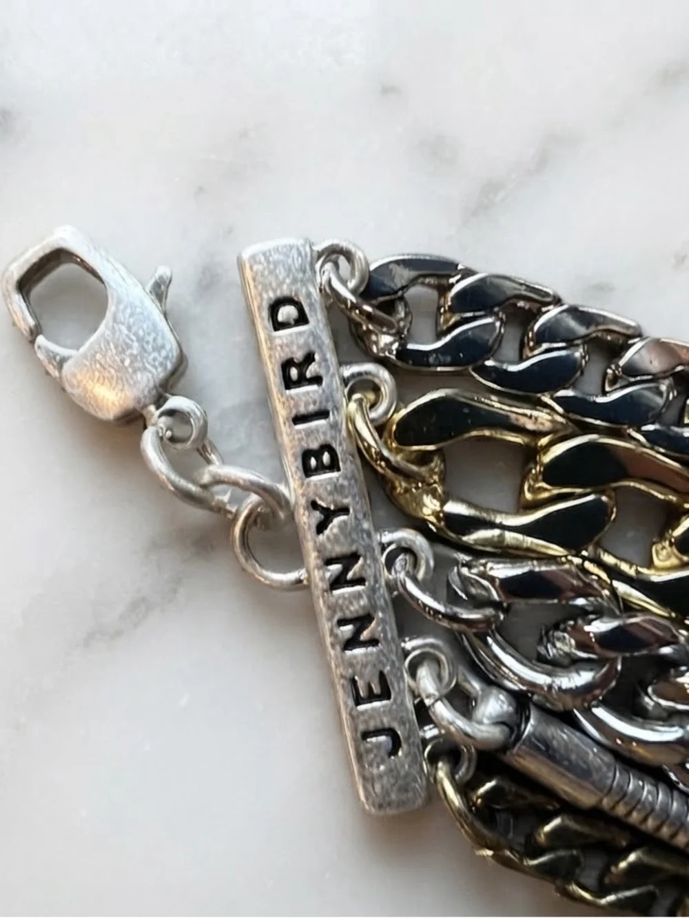 Jenny Bird Austin Cuff Mixed Metal Multi-Chain Layered Statement Bracelet